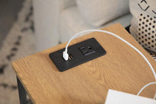 Load image into Gallery viewer, Snack Table With Power Outlet Gunmetal And Natural