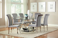 Load image into Gallery viewer, Everyday Dining: Side Chair - Grey - Carone Upholstered Side Chairs Grey And Chrome (Set of 4)