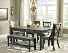 Load image into Gallery viewer, Tyler Creek - Black/Gray - 7 Pc. - Rectangular Dining Room Table, 6 Upholstered Side Chairs