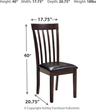 Load image into Gallery viewer, Hammis - Dark Brown - 3 Pc. - Round Dining Room Drop Leaf Table, 2 Upholstered Side Chairs