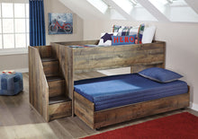 Load image into Gallery viewer, Trinell - Brown - Twin Loft Bed with Pull-out Caster Bed