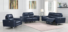 Load image into Gallery viewer, Largo Motion Collection - Ink Blue Velvet - Largo Upholstered Power Sofa Ink Blue