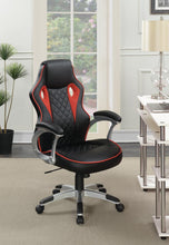 Load image into Gallery viewer, Home Office : Chairs - Black / Red - Upholstered Office Chair Black And Red