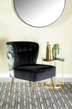 Load image into Gallery viewer, Black/flower - Tufted Upholstered Accent Chair Black