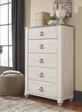 Load image into Gallery viewer, Willowton - Whitewash - 6 Pc. - Dresser, Mirror, Chest, Queen Sleigh Bed
