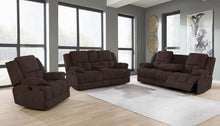 Load image into Gallery viewer, Brown - Waterbury 3-piece Pillow Top Arm Motion Living Room Set Brown