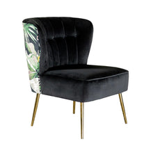 Load image into Gallery viewer, Black/flower - Tufted Upholstered Accent Chair Black