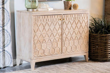 Load image into Gallery viewer, 2-door Geometric Accent Cabinet White Distressed