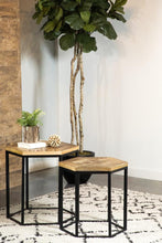 Load image into Gallery viewer, 2-piece Hexagon Nesting Tables Natural And Black