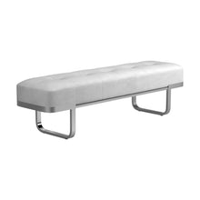 Load image into Gallery viewer, Off White - Tufted Upholstered Bench Off White And Chrome