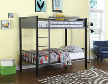 Load image into Gallery viewer, Meyers Bunk Bed - Meyers Twin Over Twin Metal Bunk Bed Black And Gunmetal