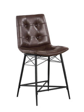 Load image into Gallery viewer, Brown - Upholstered Tufted Counter Height Stools Brown (Set of 2)