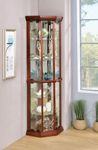 Load image into Gallery viewer, 6-shelf Corner Curio Cabinet Medium Brown
