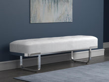Load image into Gallery viewer, Off White - Tufted Upholstered Bench Off White And Chrome