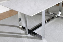 Load image into Gallery viewer, Annika Rectangular Glass Top Dining Table White And Chrome