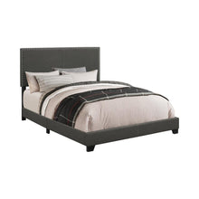 Load image into Gallery viewer, Boyd Upholstered Bed - Charcoal - Boyd Full Upholstered Bed With Nailhead Trim Charcoal