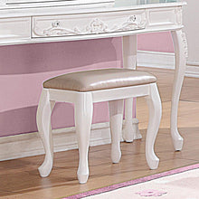 Load image into Gallery viewer, Caroline Collection - Pink - Caroline Vanity Stool White And Pink