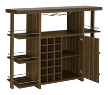 Load image into Gallery viewer, Bar Unit With Wine Bottle Storage Walnut
