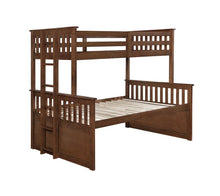 Load image into Gallery viewer, Atkin Bunk Bed - Atkin Twin Extra Long Over Queen 3-drawer Bunk Bed Weathered Walnut