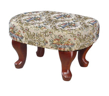 Load image into Gallery viewer, Accents : Ottomans - Multi-color - Upholstered Foot Stool Beige And Green
