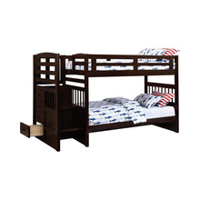 Load image into Gallery viewer, Dublin Bunk Bed - Dublin 4-storage Twin Over Twin Bunk Bed With Staircase Cappuccino