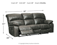 Load image into Gallery viewer, Dunwell - Steel - PWR REC Sofa with ADJ Headrest