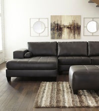 Load image into Gallery viewer, Nokomis - Charcoal - 5 Pc. - Left Arm Facing Corner Chaise, Right Arm Facing Sofa Sectional, Oversized Accent Ottoman, Coylin End Tables (2)