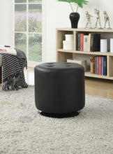 Load image into Gallery viewer, Accents : Ottomans - Black - Round Upholstered Ottoman Black