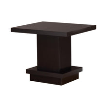Load image into Gallery viewer, Living Room: Wood Top Occasional Tables - Pedestal Square End Table Cappuccino
