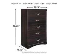Load image into Gallery viewer, Zanbury - Merlot - Five Drawer Chest