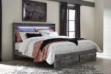 Load image into Gallery viewer, Baystorm - Gray - King Panel Bed with 2 Storage Drawers