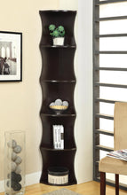 Load image into Gallery viewer, Home Office : Bookcases - 5-shelf Wave-like Corner Bookcase Cappuccino