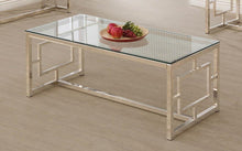 Load image into Gallery viewer, Living Room: Glass Top Occasional Tables - Occasional Contemporary Nickel Coffee Table