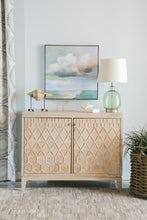 Load image into Gallery viewer, 2-door Geometric Accent Cabinet White Distressed