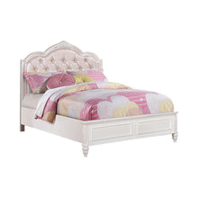 Load image into Gallery viewer, Caroline Collection - Pink - Caroline Twin Upholstered Panel Bed Pink And White