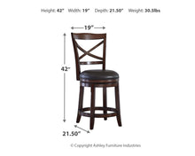 Load image into Gallery viewer, Porter - Rustic Brown - UPH Swivel Barstool (2/CN)