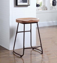 Load image into Gallery viewer, Backless Counter Height Stool Driftwood And Dark Bronze