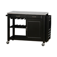 Load image into Gallery viewer, Dining: Kitchen Carts - Kitchen Cart With Granite Top Black