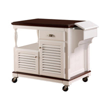 Load image into Gallery viewer, Dining: Kitchen Carts - 2-door Kitchen Cart Merlot And White