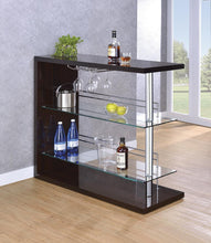 Load image into Gallery viewer, Bar Units: Contemporary - Rectangular 2-shelf Bar Unit Glossy Cappuccino