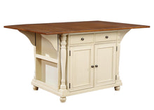 Load image into Gallery viewer, Slater Kitchen Island - Slater 2-drawer Kitchen Island With Drop Leaves Brown And Buttermilk