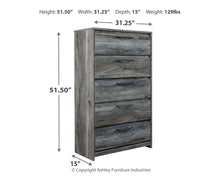 Load image into Gallery viewer, Baystorm - Gray - Five Drawer Chest