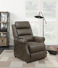 Load image into Gallery viewer, Living Room : Power Lift Recliner - Brown - Upholstered Power Lift Recliner Brown