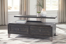 Load image into Gallery viewer, McCaskill - Gray - 5 Pc. - 2 Seat Reclining Sofa, Double Reclining Loveseat with Console, Todoe Lift Top Cocktail TBL, 2 End Tables