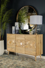 Load image into Gallery viewer, Checkered Pattern 3-door Accent Cabinet Natural