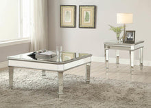 Load image into Gallery viewer, Cairns Collection - Cassandra Square Beveled Top Coffee Table Silver