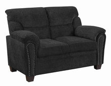 Load image into Gallery viewer, Grey - Clemintine Upholstered Loveseat With Nailhead Trim Graphite