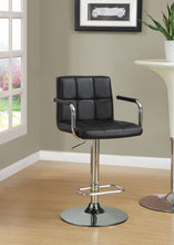 Load image into Gallery viewer, Rec Room/bar Stools: Height Adjustable - Black - Adjustable Height Bar Stool Black And Chrome