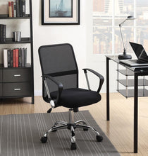 Load image into Gallery viewer, Home Office : Chairs - Black - Office Chair With Mesh Backrest Black And Chrome