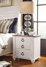 Load image into Gallery viewer, Willowton - Whitewash - 5 Pc. - Dresser, Mirror, Queen Panel Headboard, 2 Nightstands